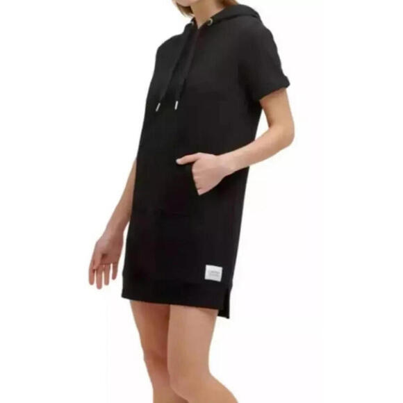 Calvin Klein Performance Women's Hooded Sweatshirt Dress, Black, XS - Picture 3 of 3
